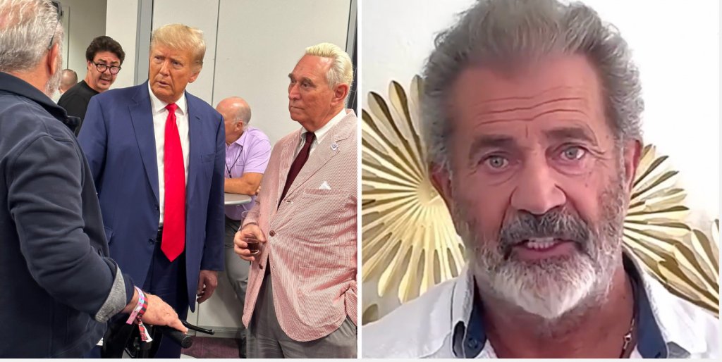 BREAKING: President Trump holds meeting with Mel Gibson and Roger Stone after Sound of Freedom tops box office