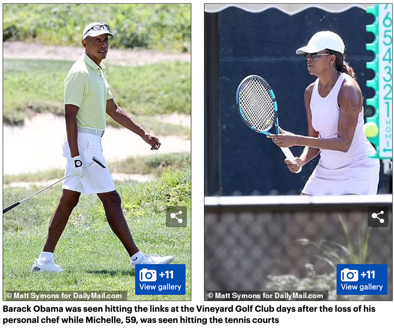 Obama playing Tennis after death of chef
