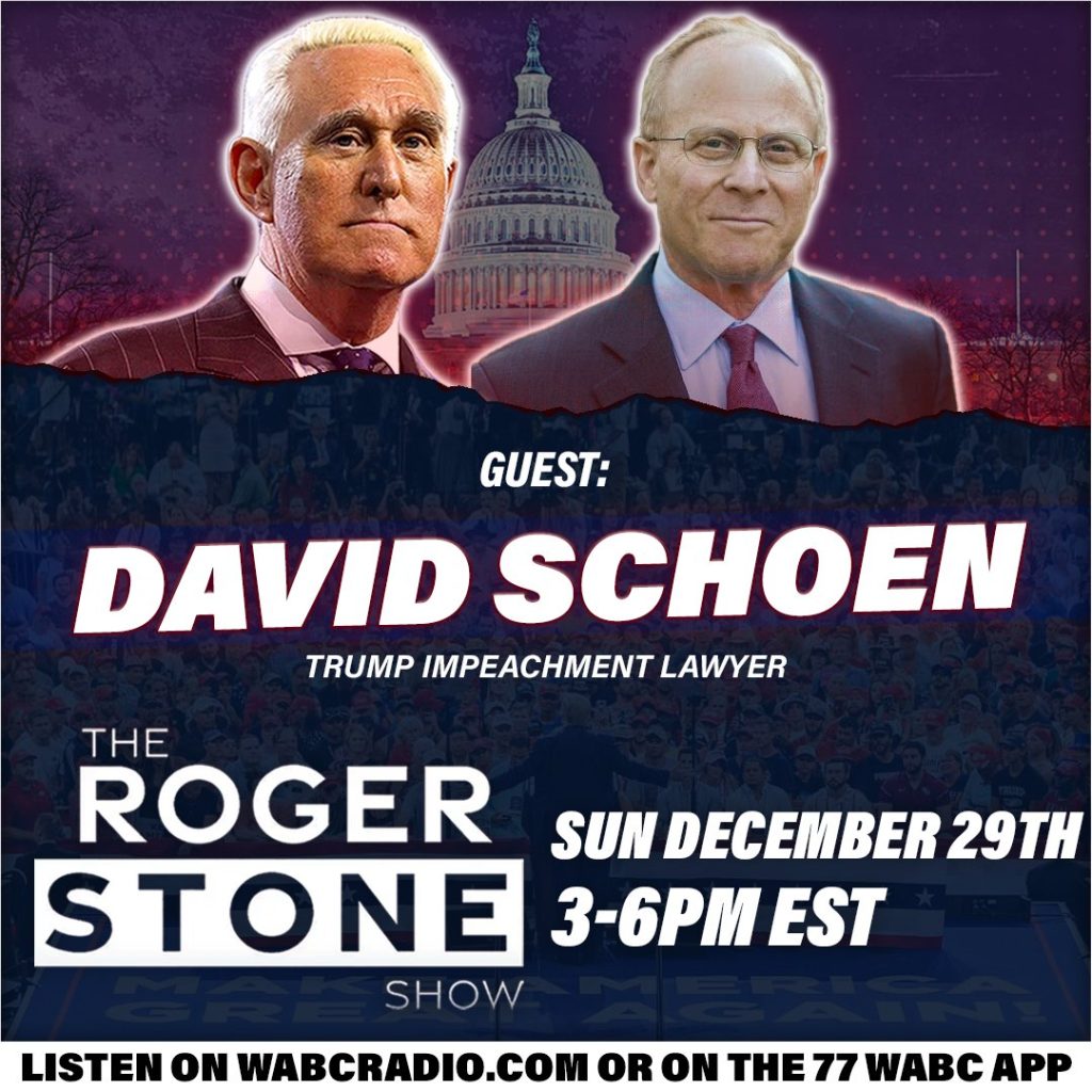 Trump impeachment lawyer David Schoen exposes the Democrat plan to stop the certification of Trump’s election on the Roger Stone Show on 77 WABC.