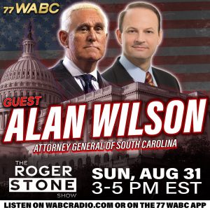 Alan Wilson discussing his run for governor and DOJ criticisms on The Roger Stone Show