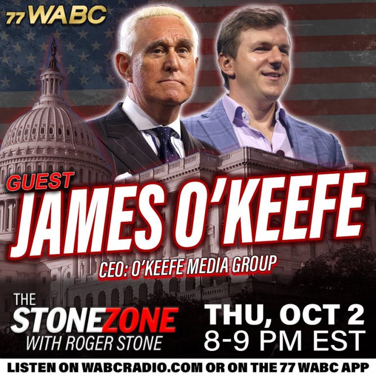 Roger Stone and James O’Keefe discussing FBI raids and press freedom issues