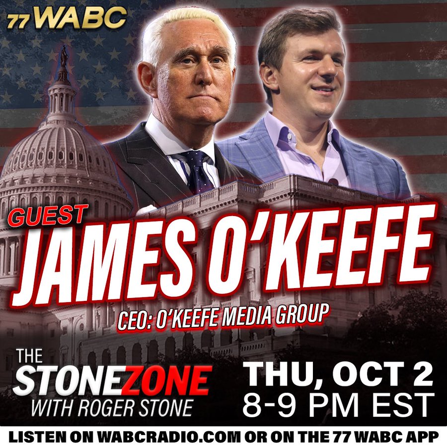Roger Stone and James O’Keefe discussing FBI raids and press freedom issues