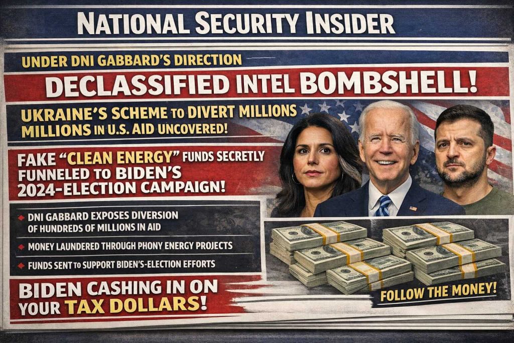 Under DNI Gabbard’s Direction: Declassified Intel Reveals Ukraine’s Plan to Divert Hundreds of Millions in U.S. Taxpayer Aid from Fake “Clean Energy” Projects to Biden’s 2024 Re-Election Campaign
