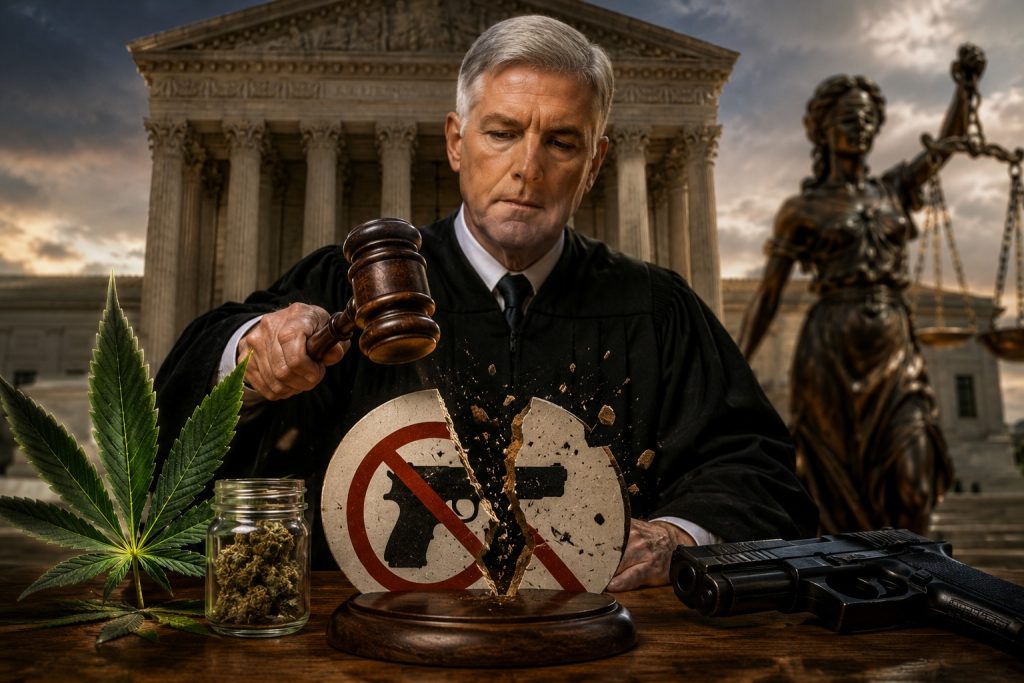 Gorsuch Strikes Down Gun Ban for Everyday Marijuana Smokers