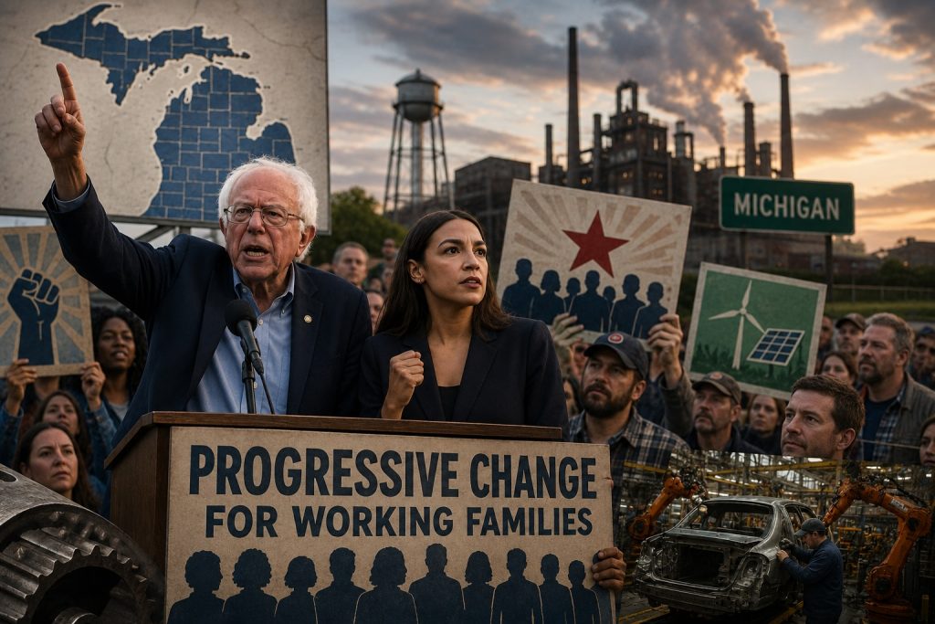 Bernie and AOC Test Progressive Strength in Michigan