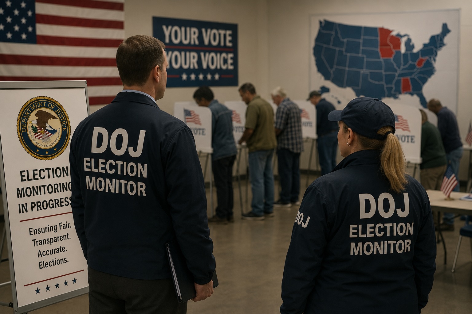 DOJ to Send Election Monitors to 15 Jurisdictions in Six States for 2026 Primaries