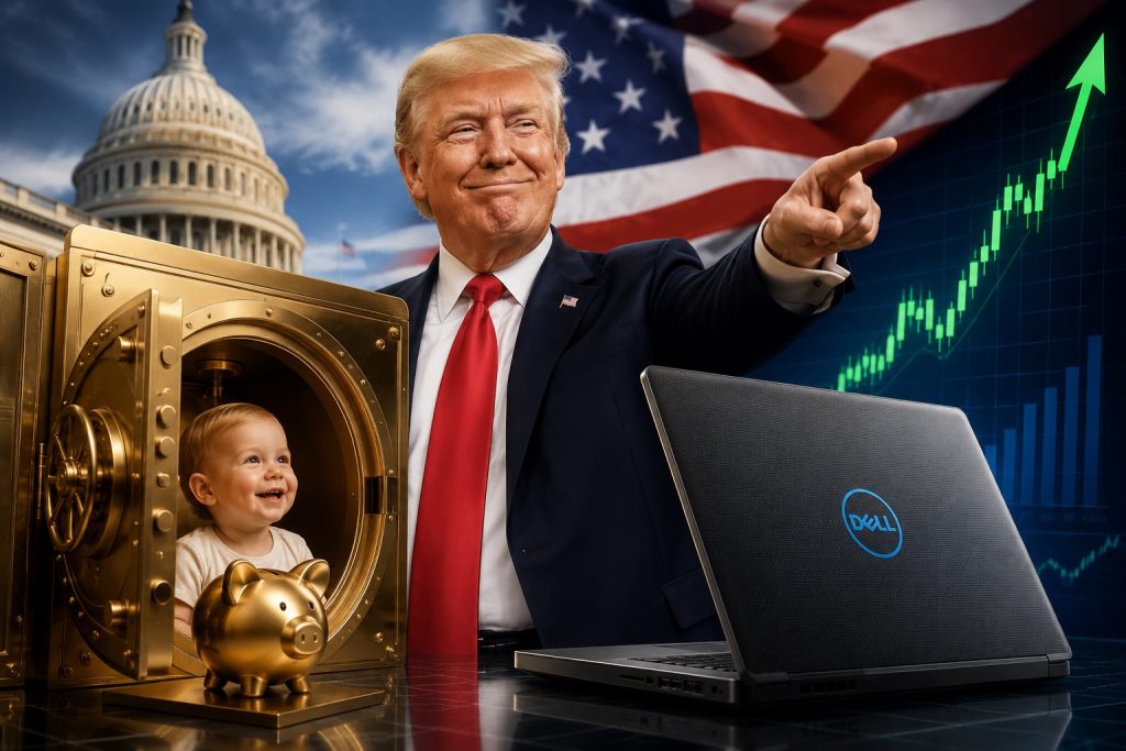 One Big Beautiful Bill Launches Trump Accounts as Dell Stock Soars 7.8% on Trump’s “Buy Dell” Endorsement One Big Beautiful Bill Launches Trump Accounts as Dell Stock Soars 7.8% on Trump’s “Buy Dell” Endorsement